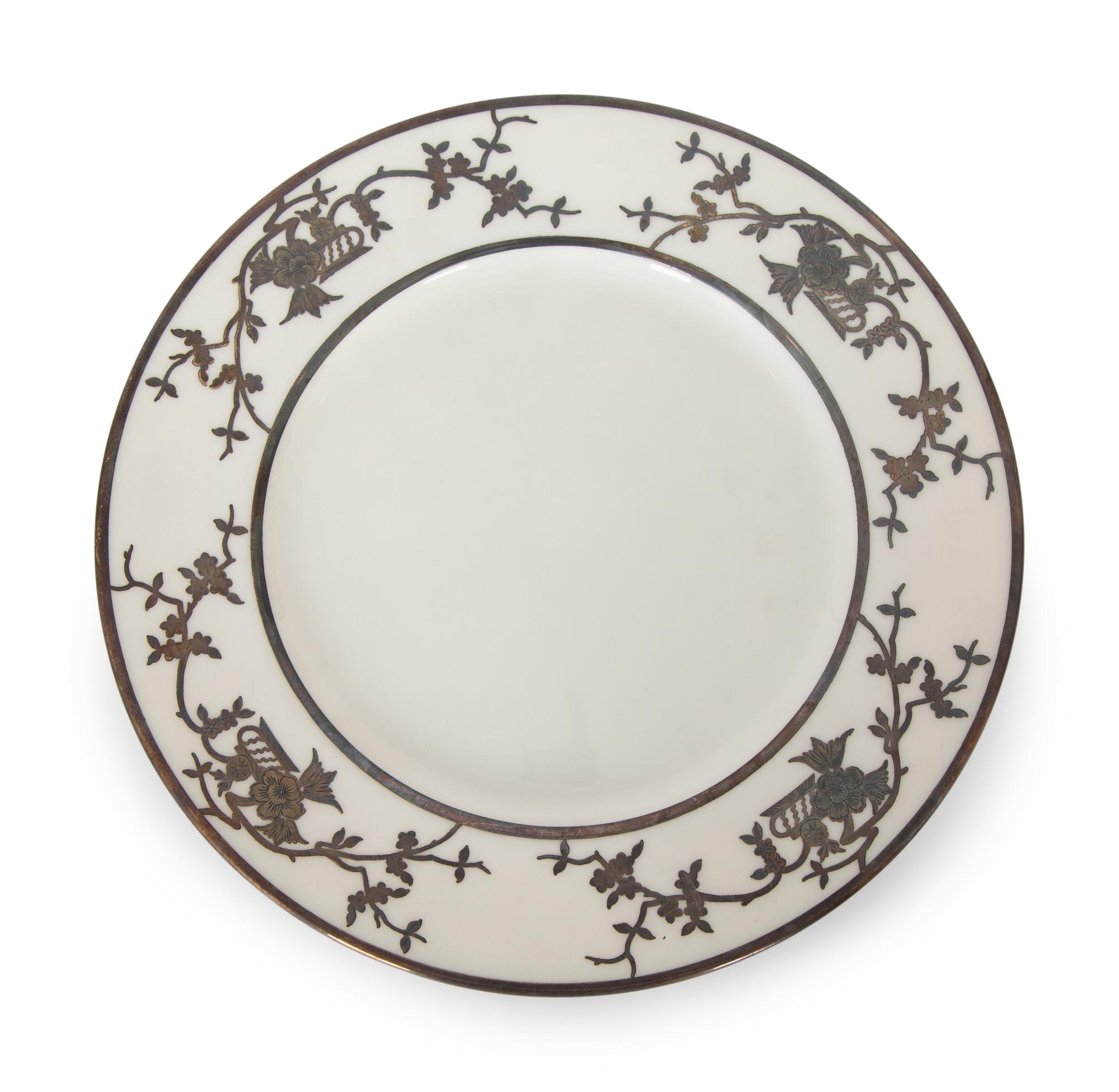 A Lenox Beleek Porcelain Overlay Dessert Service — 20TH CENTURY