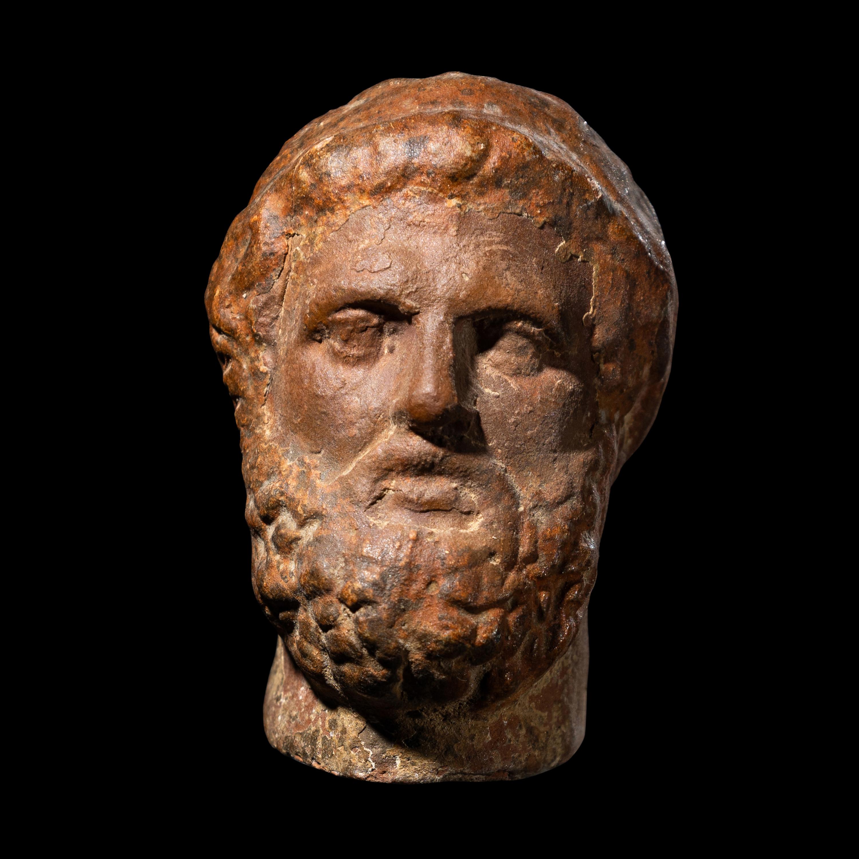 A Roman Terracotta Head of a Bearded Man
