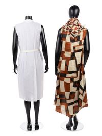 Two Designer Dresses and One Shawl: One Akris with Matching Shawl, One Calvin Klein