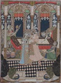 An Indian Painting on Paper 10 1/4 x 7 5/8 inches.