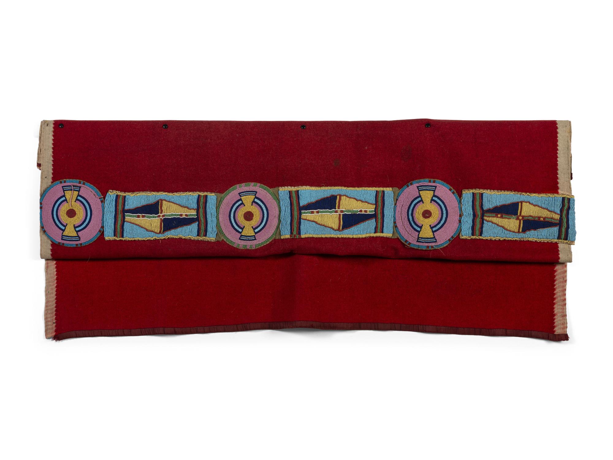 Apsáalooke (Crow) Beaded Hide Blanket Strip, with Blanket