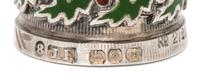 A Victorian Silver and Enamel Thimble, James Fenton, Birmingham, 1892, the knurled top and body above a polychrome enamel band decorate