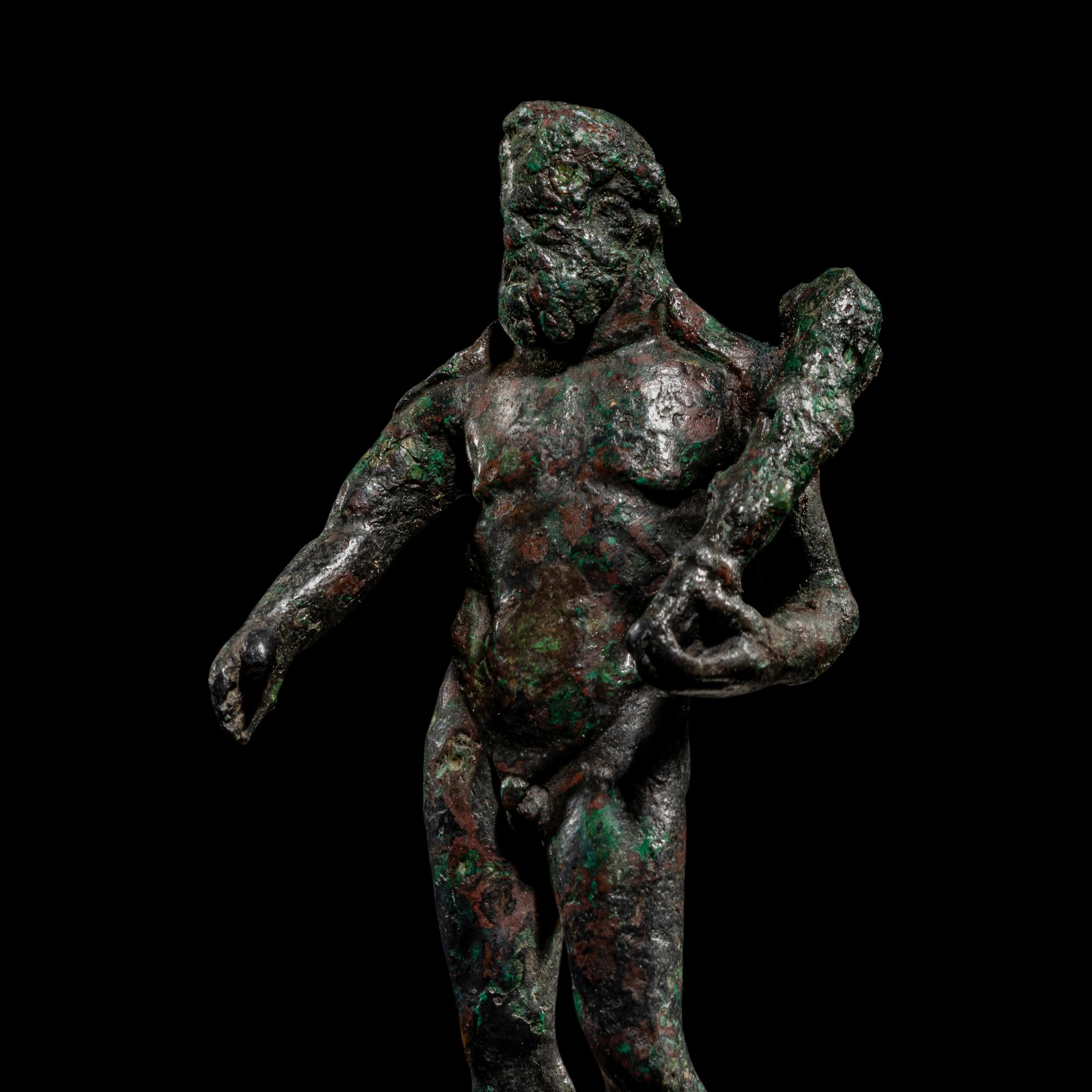 A Roman Bronze Statuette of Hercules