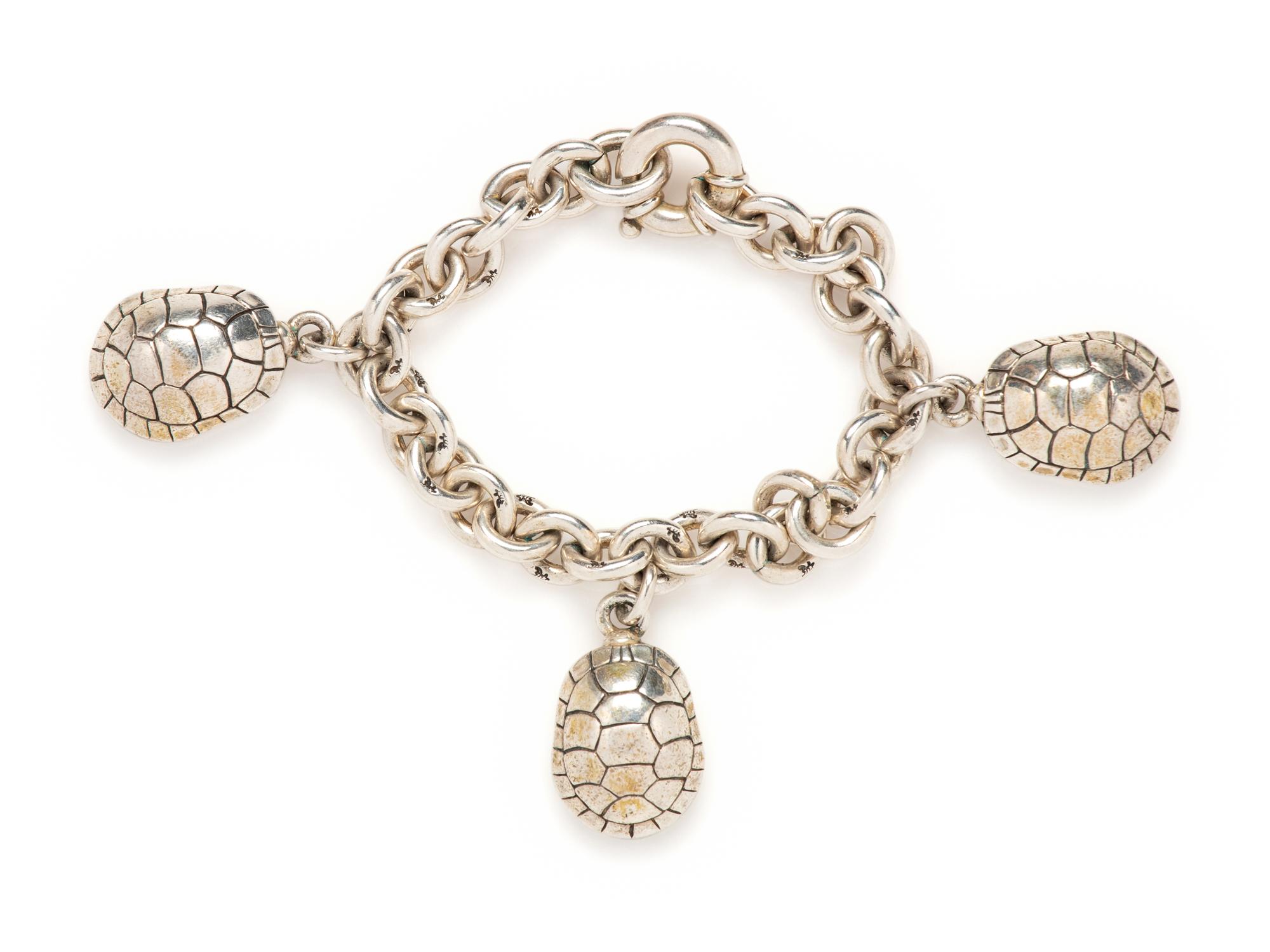 Kieselstein-Cord Sterling Silver Turtle Charm Bracelet, 1996