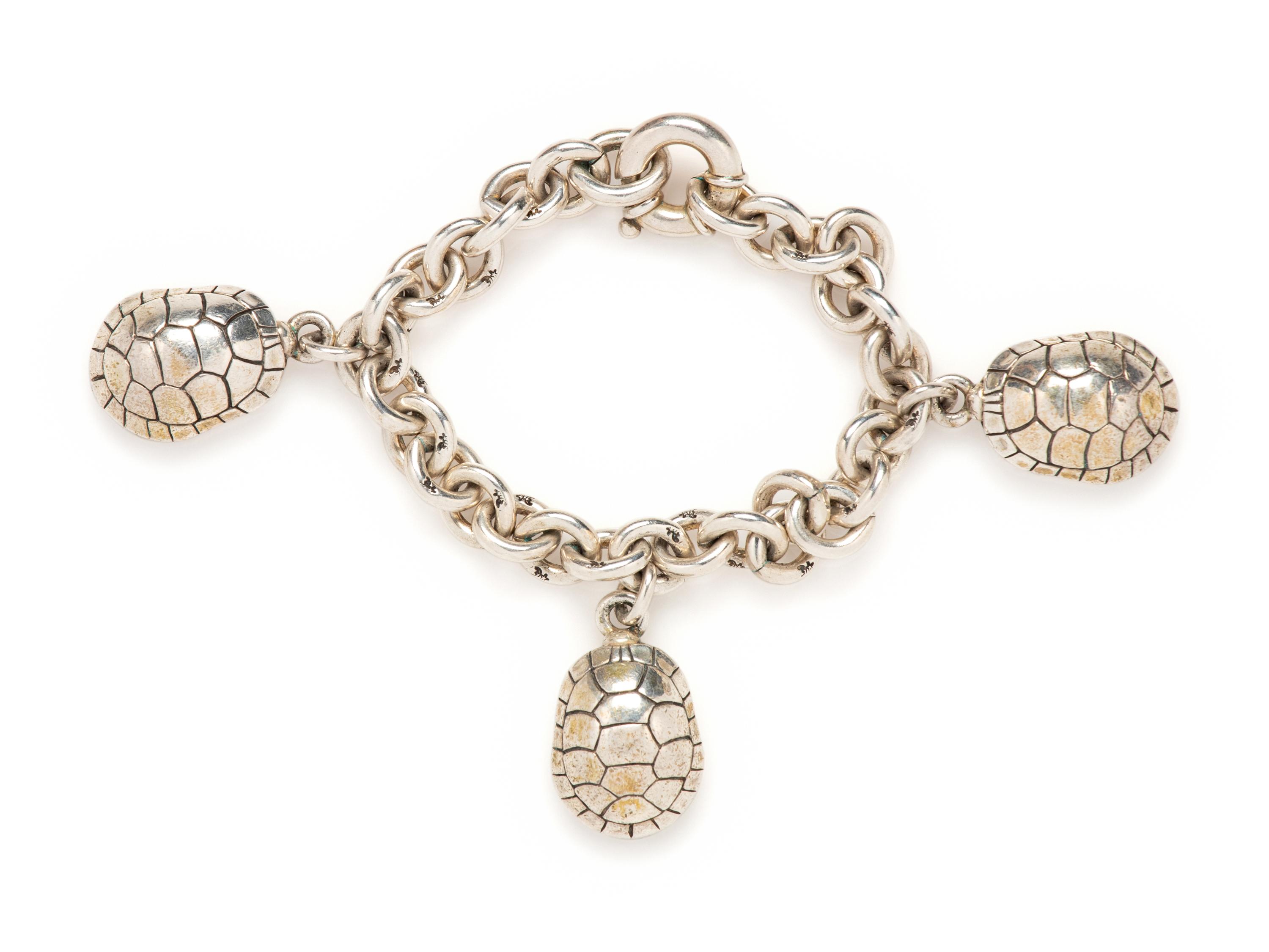 Kieselstein-Cord Sterling Silver Turtle Charm Bracelet, 1996