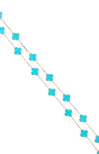 VAN CLEEF & ARPELS, WHITE GOLD AND TURQUOISE 'VINTAGE ALHAMBRA' NECKLACE
