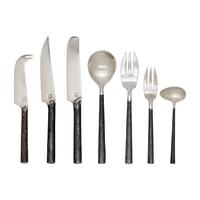 A Modernist Rolled Steel Flatware Service