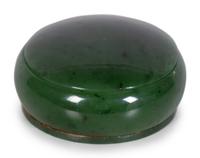 A Chinese Spinach Jade Covered Box