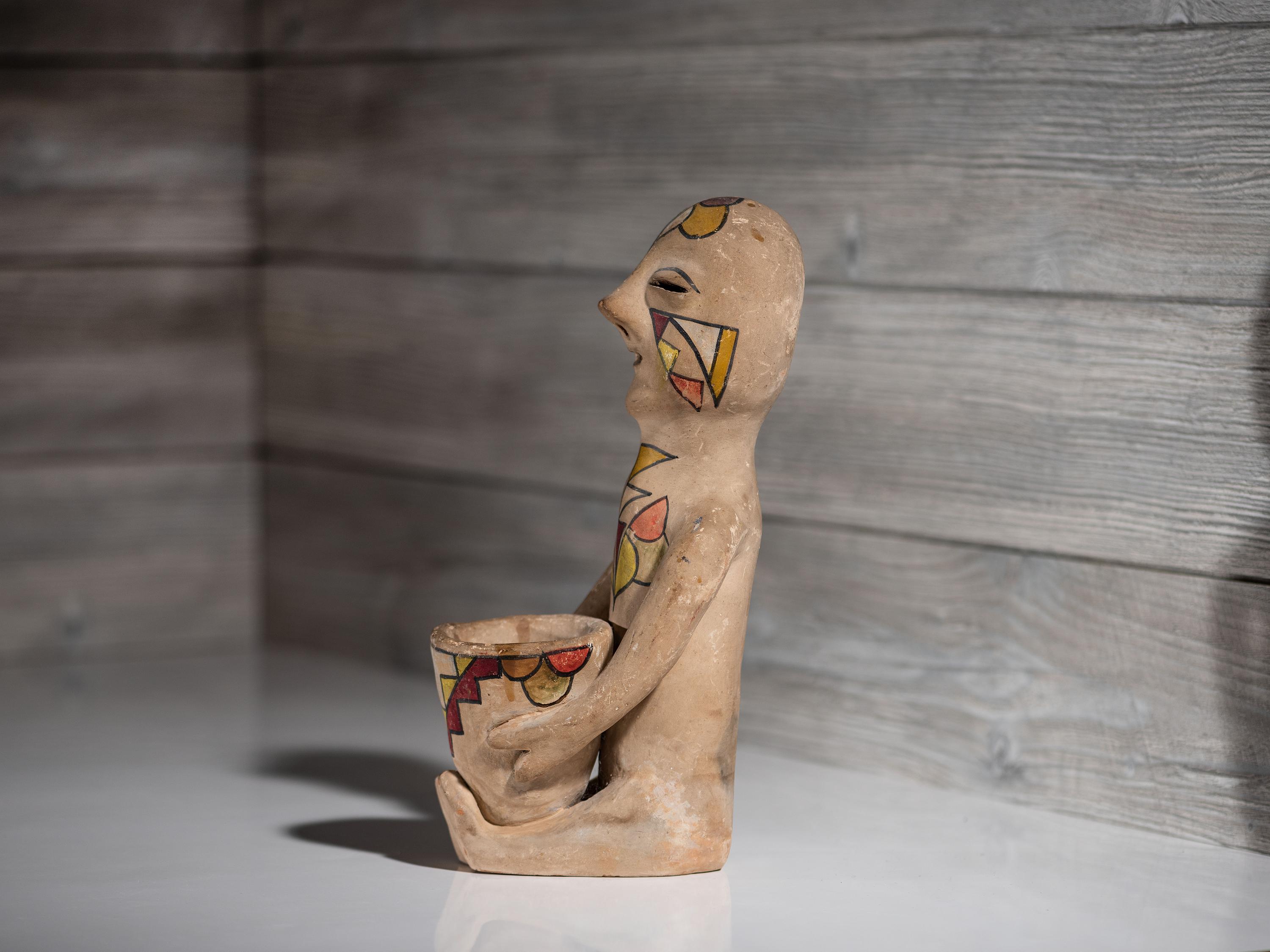 Tesuque Pottery Rain God, Display Size