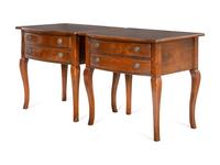 A Pair of Georgian Style Two-Drawer Side Tables