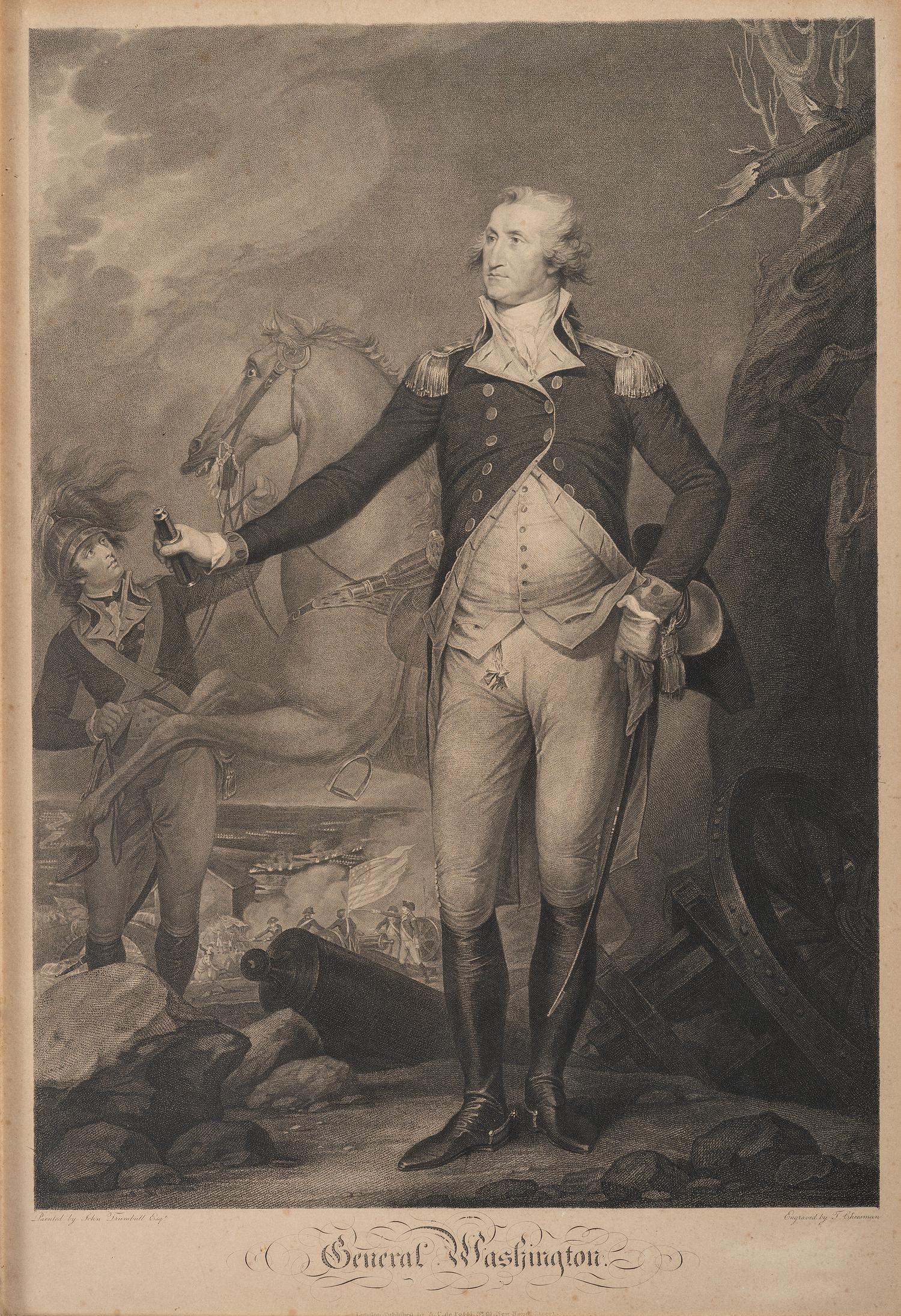 [WASHINGTON, George (1732-1799).] CHEESMAN, T., engraver. after John TRUMBULL, artist. A.C. de POGGI, publisher. General Washington.