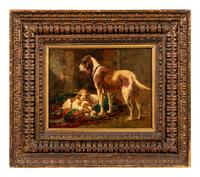 Foxhound with Litter