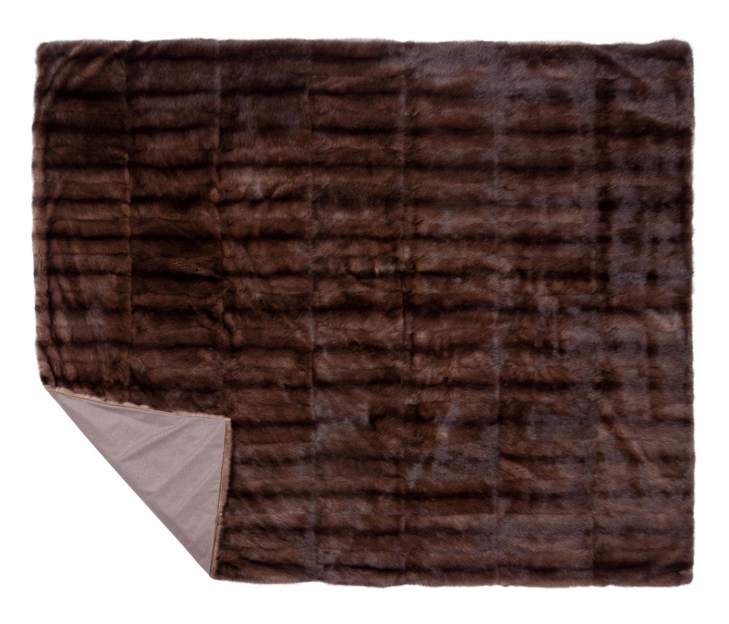 Sable Fur Blanket Lined with Gray Wool, Attributed to J. Mendel