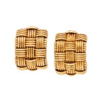 ROBERTO COIN, YELLOW GOLD 'APPASSIONATA' CLIP EARRINGS