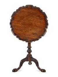 A George III Carved Mahogany Tilt-Top Tea Table