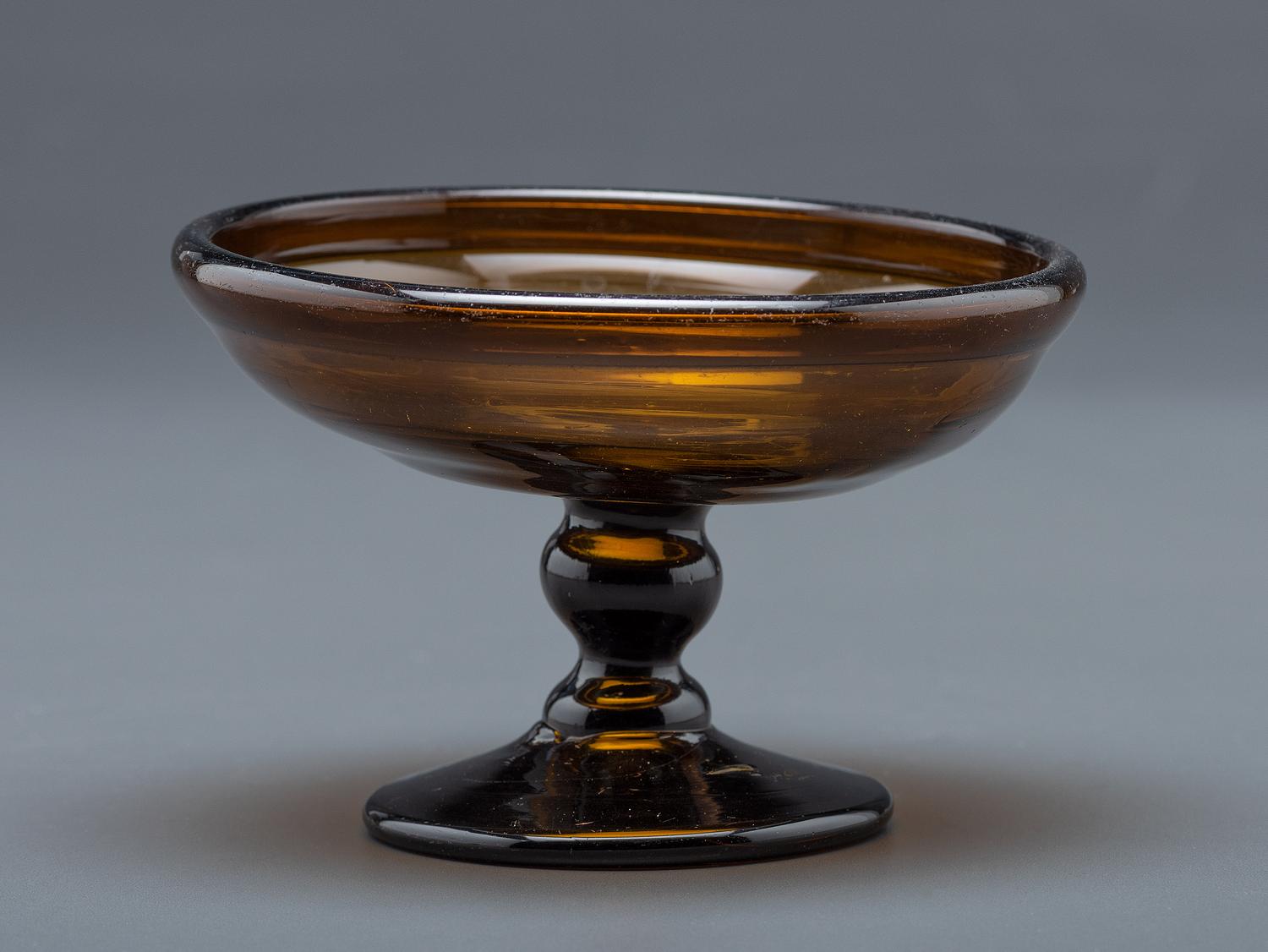 A Blown-Glass Compote in Amber