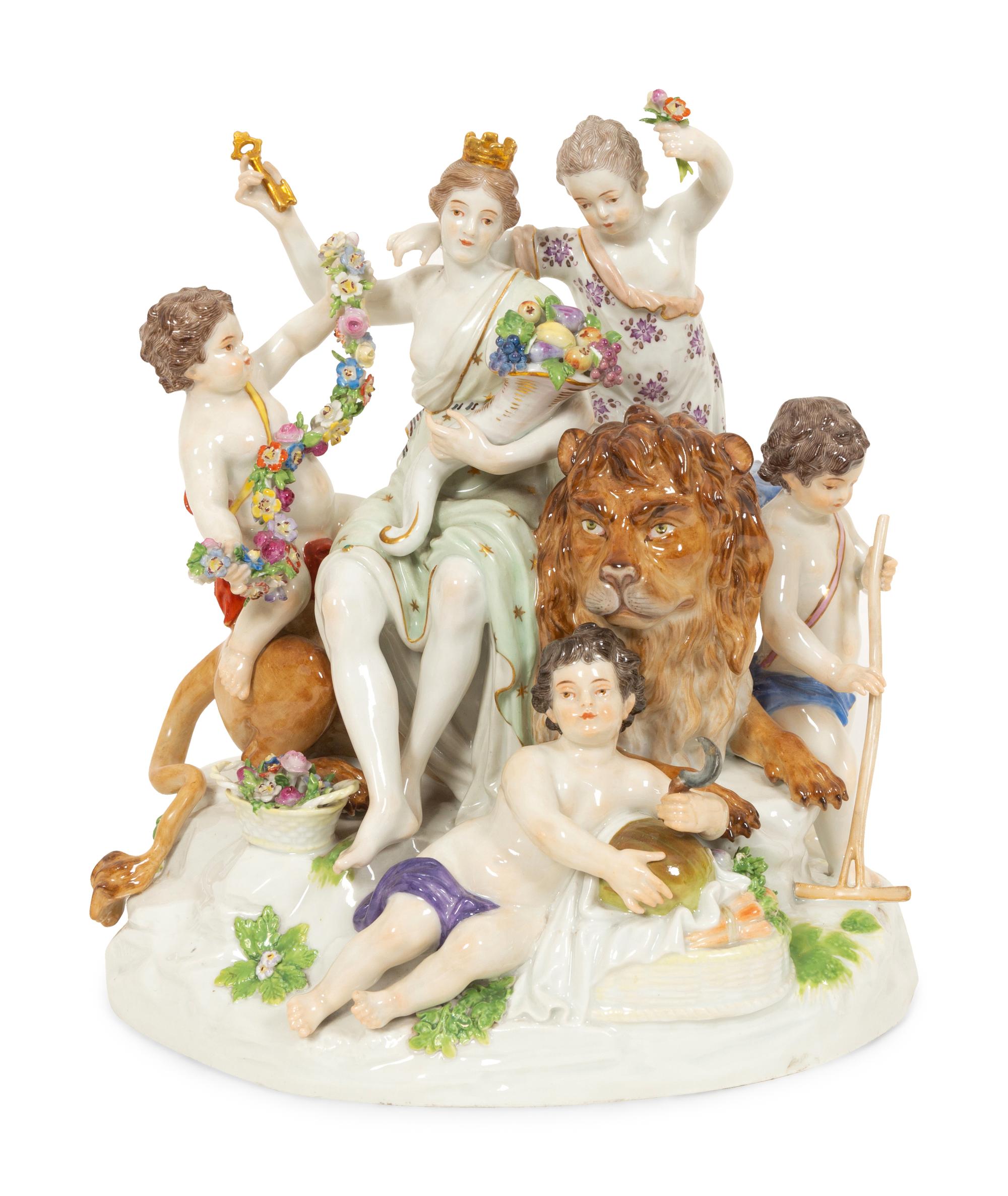 A Meissen Porcelain Europa Figural Group