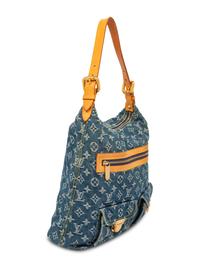 LOUIS VUITTON, DENIM MONOGRAM BAGGY SHOULDER BAG