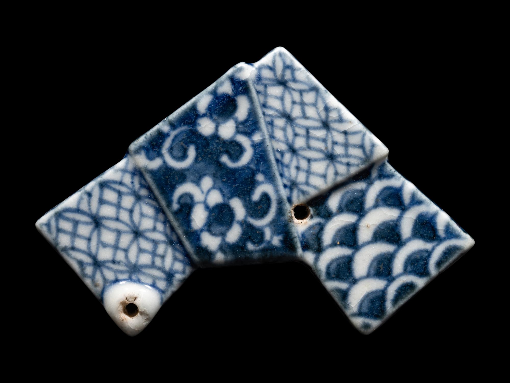Three Japanese Blue and White Porcelain Scholar's Objects