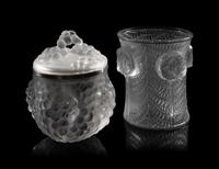 A Lalique Psyche Wine Cooler and a Lalique Antilles Ice Bucket