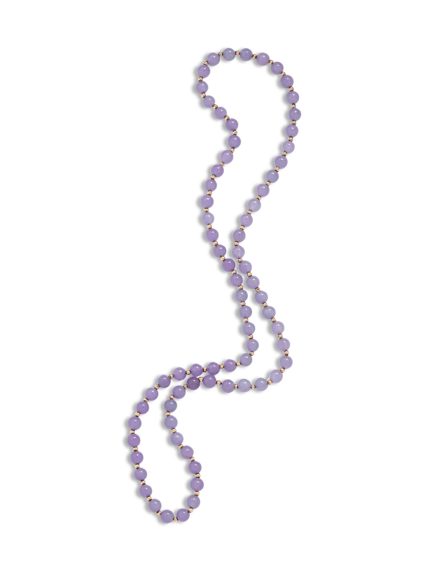 JADE AND YELLOW GOLD BEAD NECKLACE