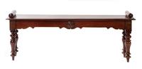 A Regency Mahogany Bench Height 18 x width 48 x depth 10 3/4 inches.