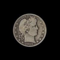 A United States 1913-S Barber 25c Coin