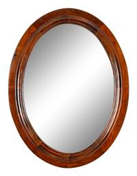 A Pair of Mahogany Oval Mirrors