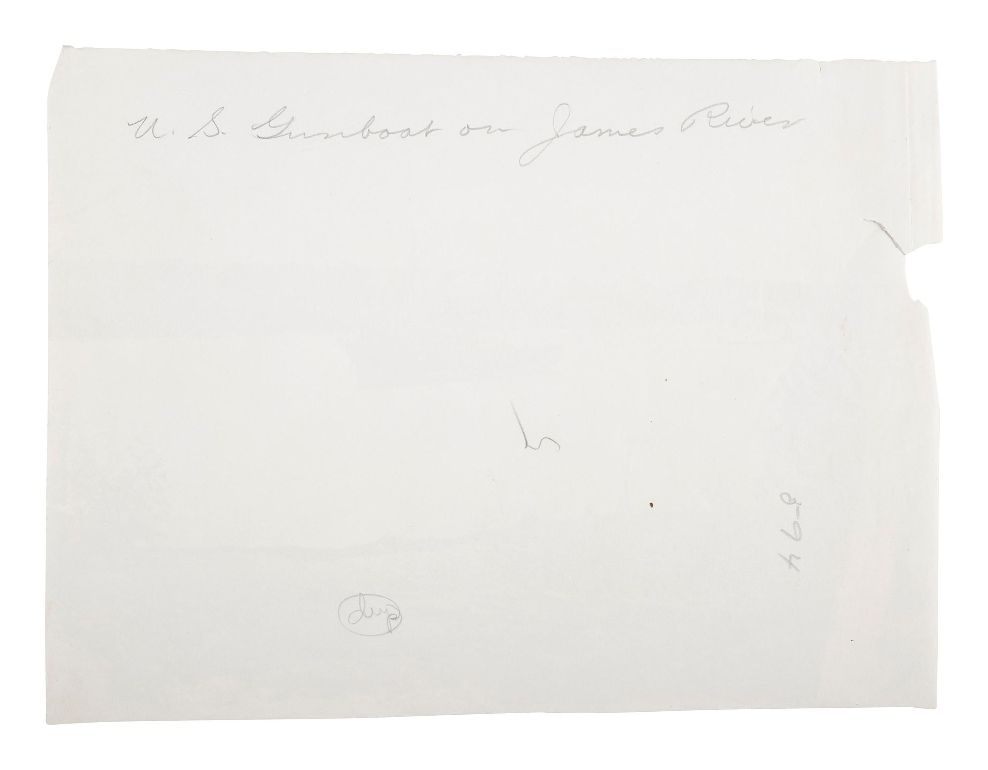 [CIVIL WAR]. Photographer unknown. U.S. Gunboat "Mendota" and other Ships on James River, Virginia . Ca 1864-1865.