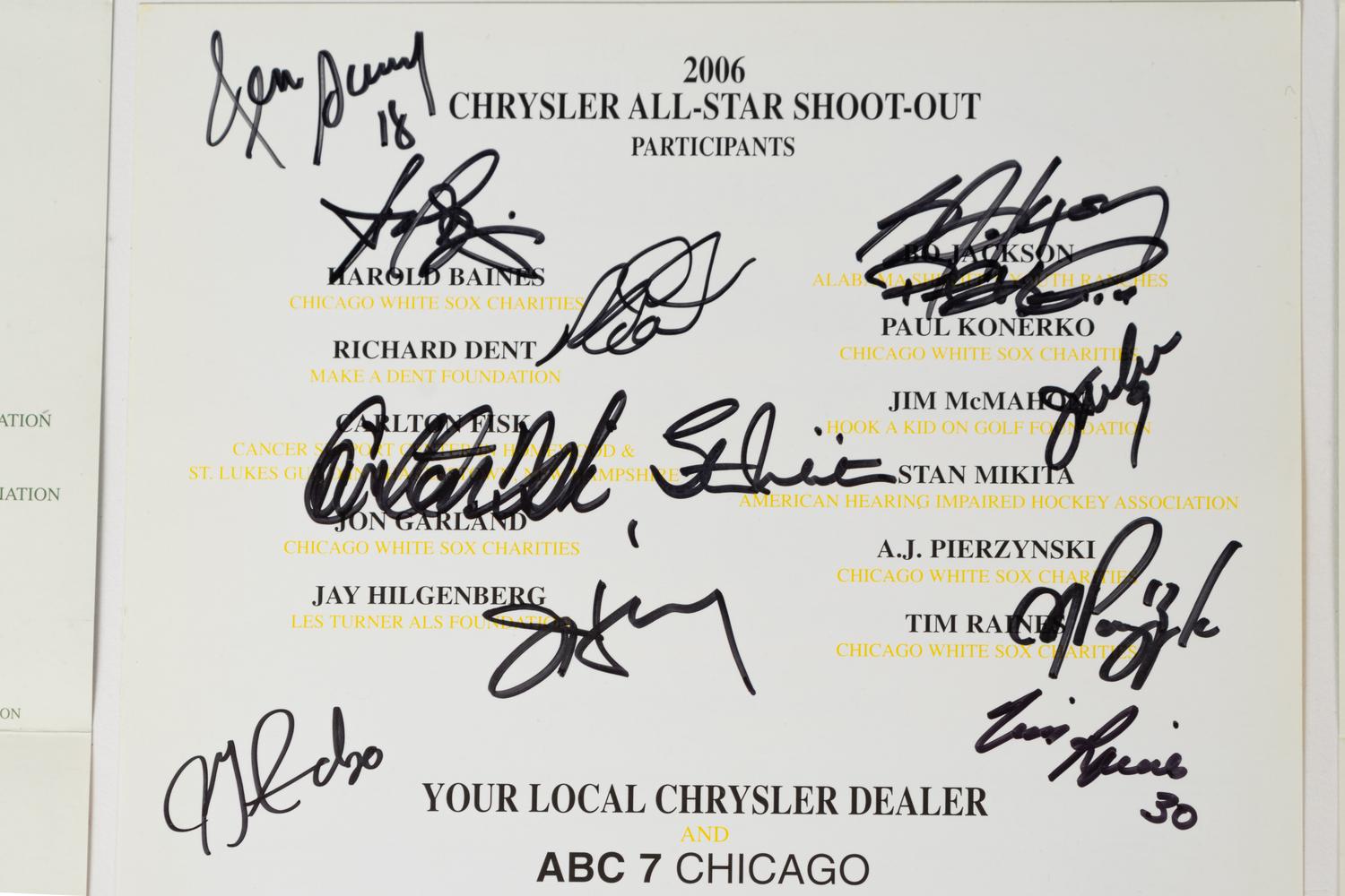 A Group of Three Chrysler All-Star Golf Shootout Signed Autograph Invitations Including Multiple Chicago Hall of Famers (Beckett Authentication Services BAS Certified),