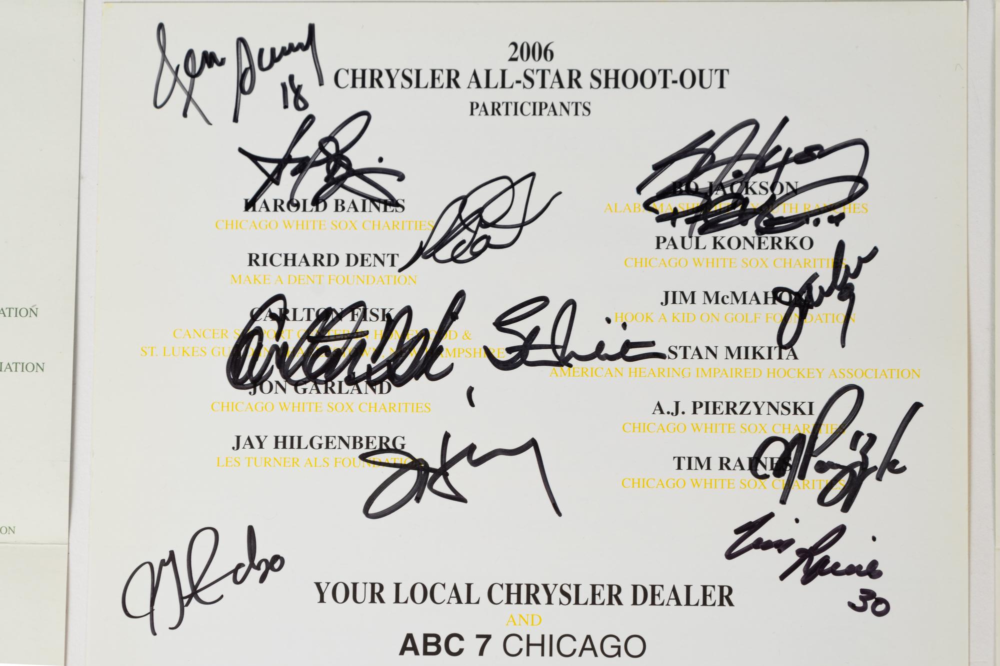 A Group of Three Chrysler All-Star Golf Shootout Signed Autograph Invitations Including Multiple Chicago Hall of Famers (Beckett Authentication Services BAS Certified),