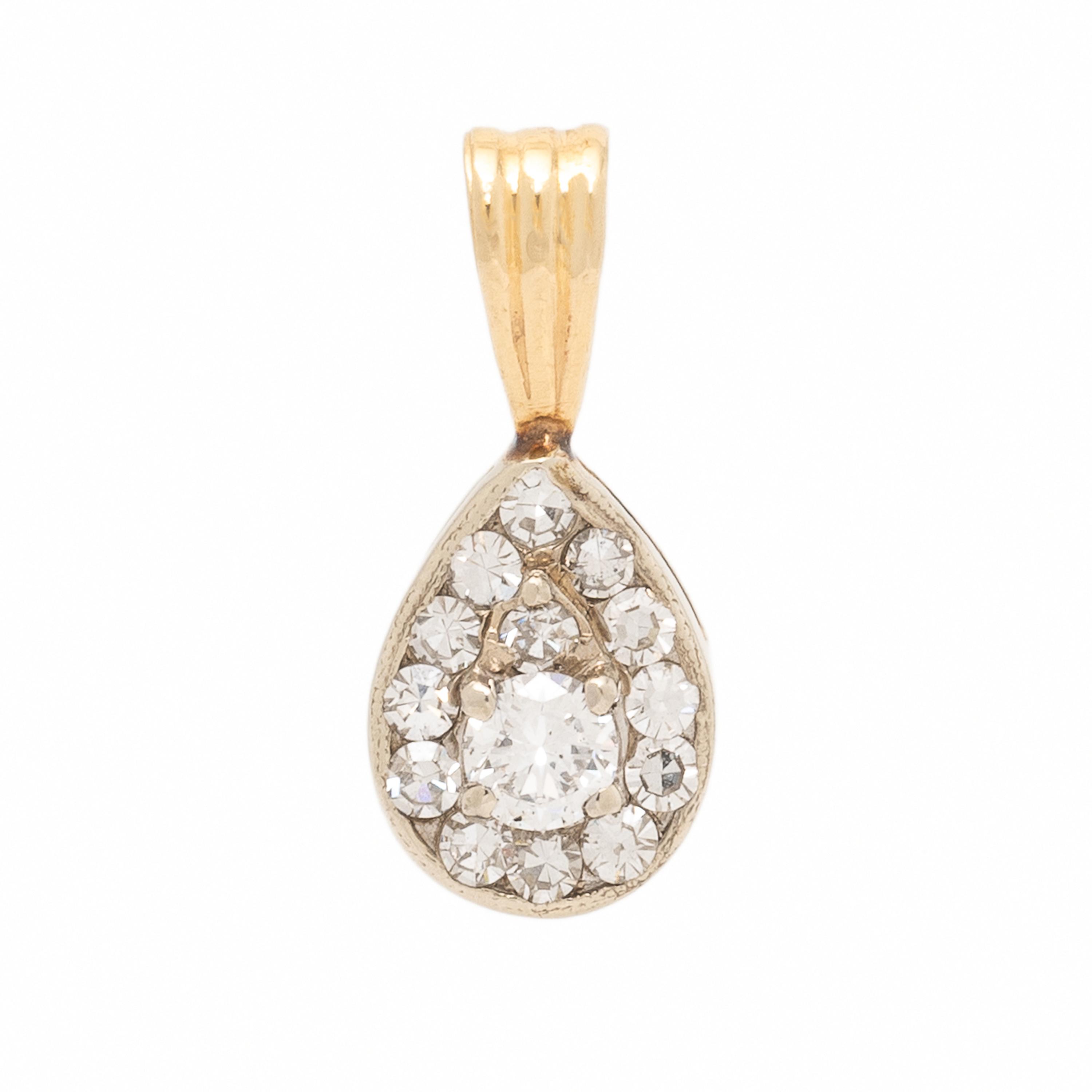 Diamond and Bicolor Gold Pendant