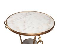 A Pair of Gilt Bronze and White Marble Guéridon Tables