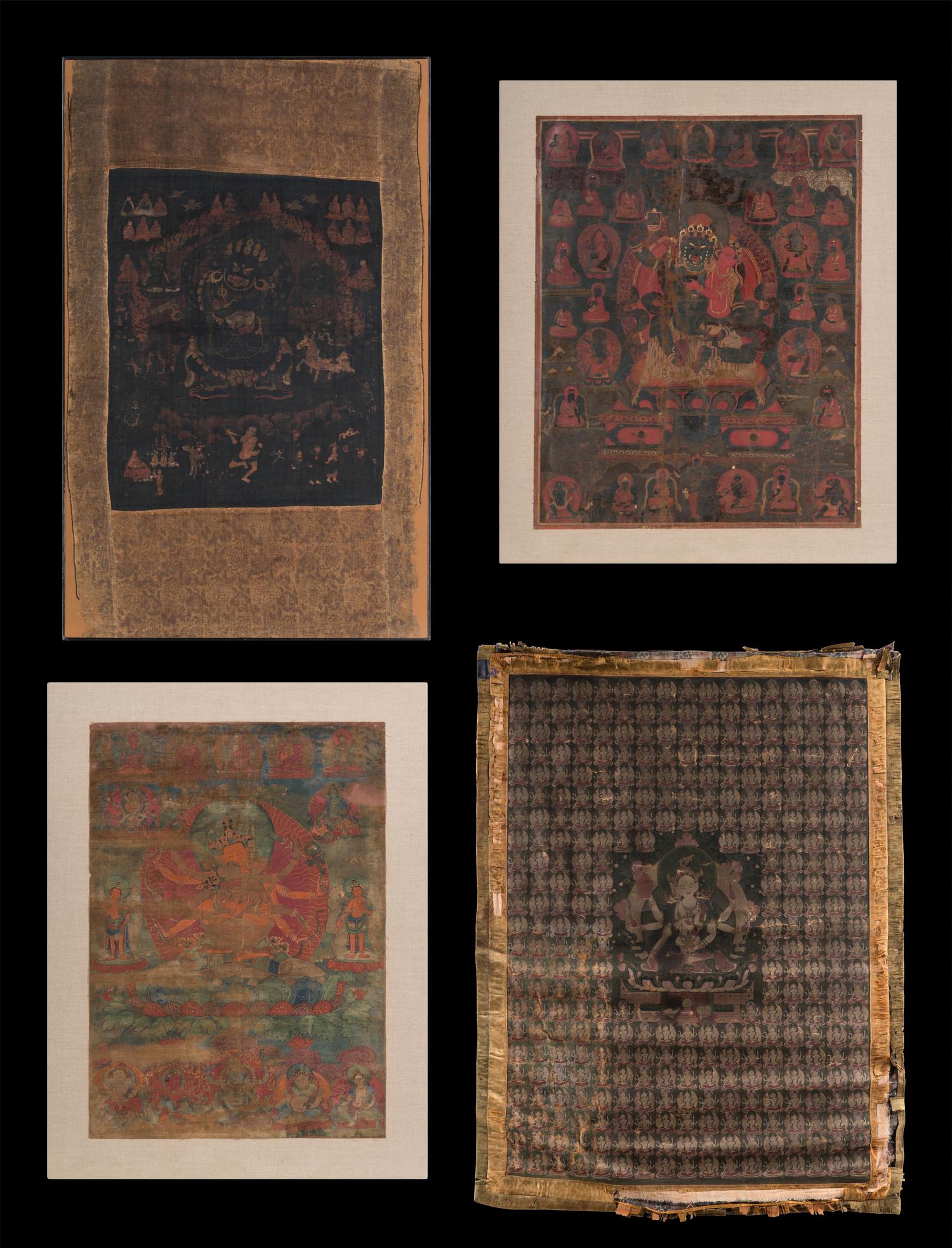 Four Tibetan Thangka Paintings, 18th-19th Century 十八-十九世紀 唐卡四幅