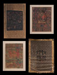 Four Tibetan Thangka Paintings, 18th-19th Century 十八-十九世紀 唐卡四幅