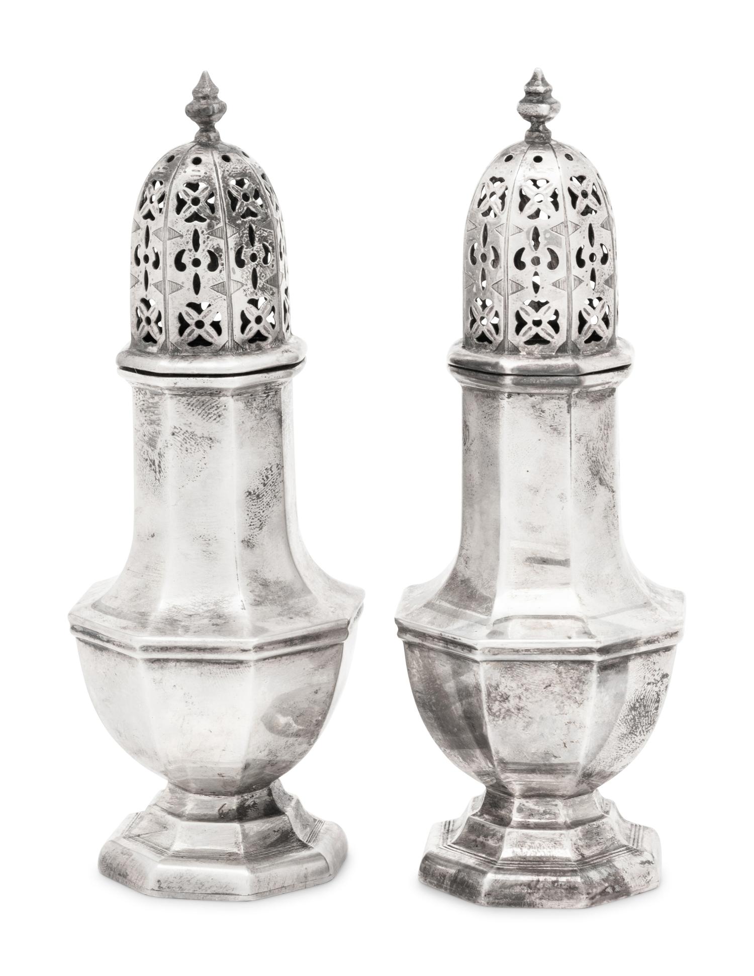 A Pair of Edwardian Silver Muffineers