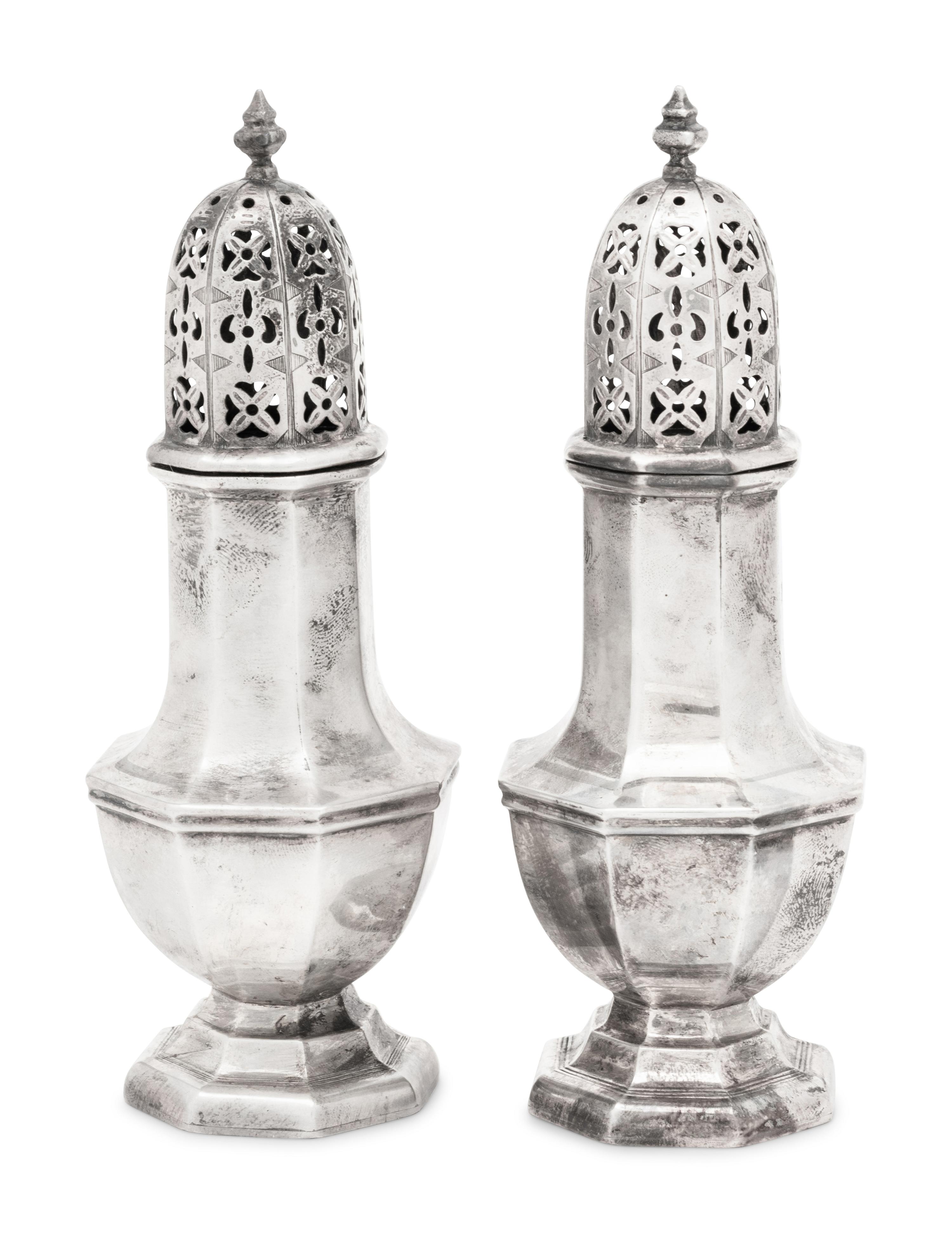 A Pair of Edwardian Silver Muffineers