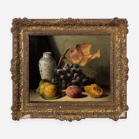 Edward Ladell (British, 1821-1886) Still Life with Fruit and Vase