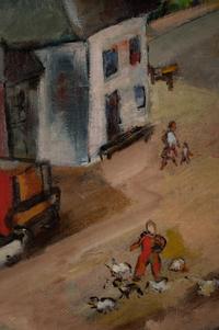 Untitled (Country House with Trucks and Figures)