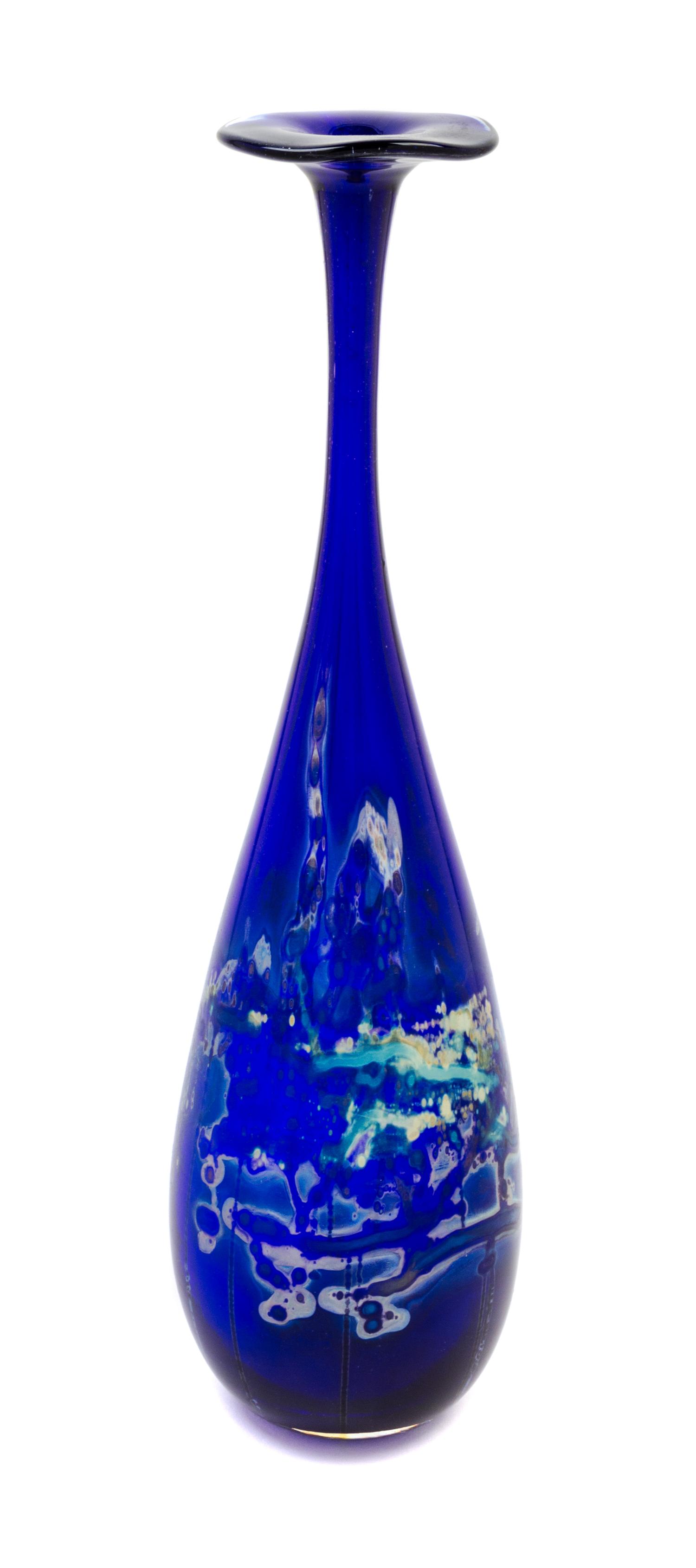 An American Studio Glass Vase, Kent Ipsen (b. 1933) Height 18 1/4 inches.