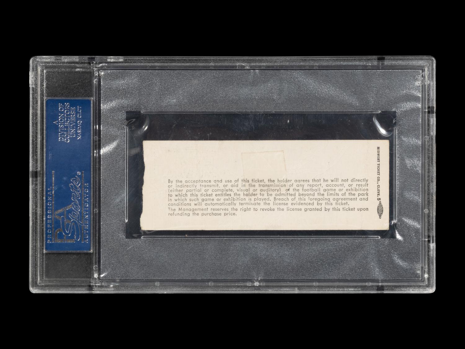 A Jim Brown Signed Autograph 1964 NFL Championship TIcket Stub (PSA Encapsulated),