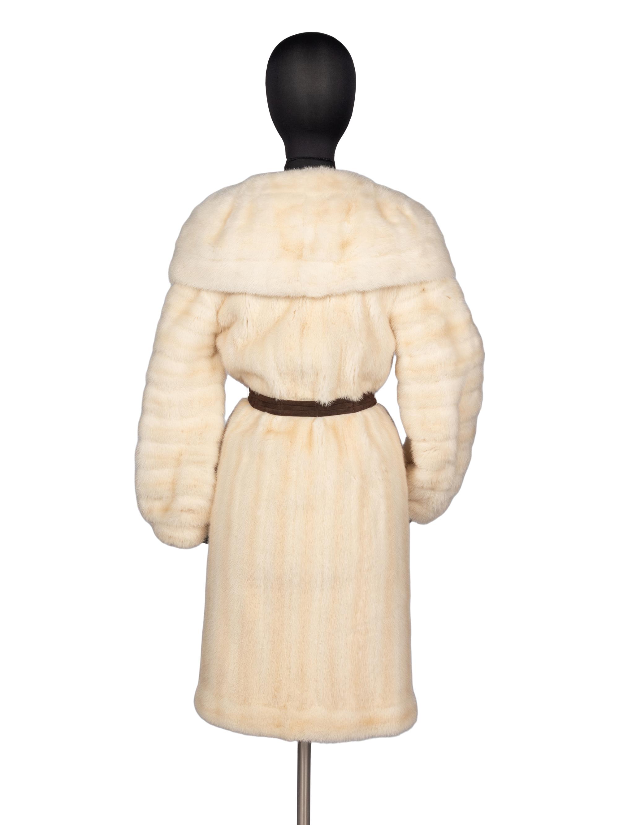 Fendi White Mink Coat