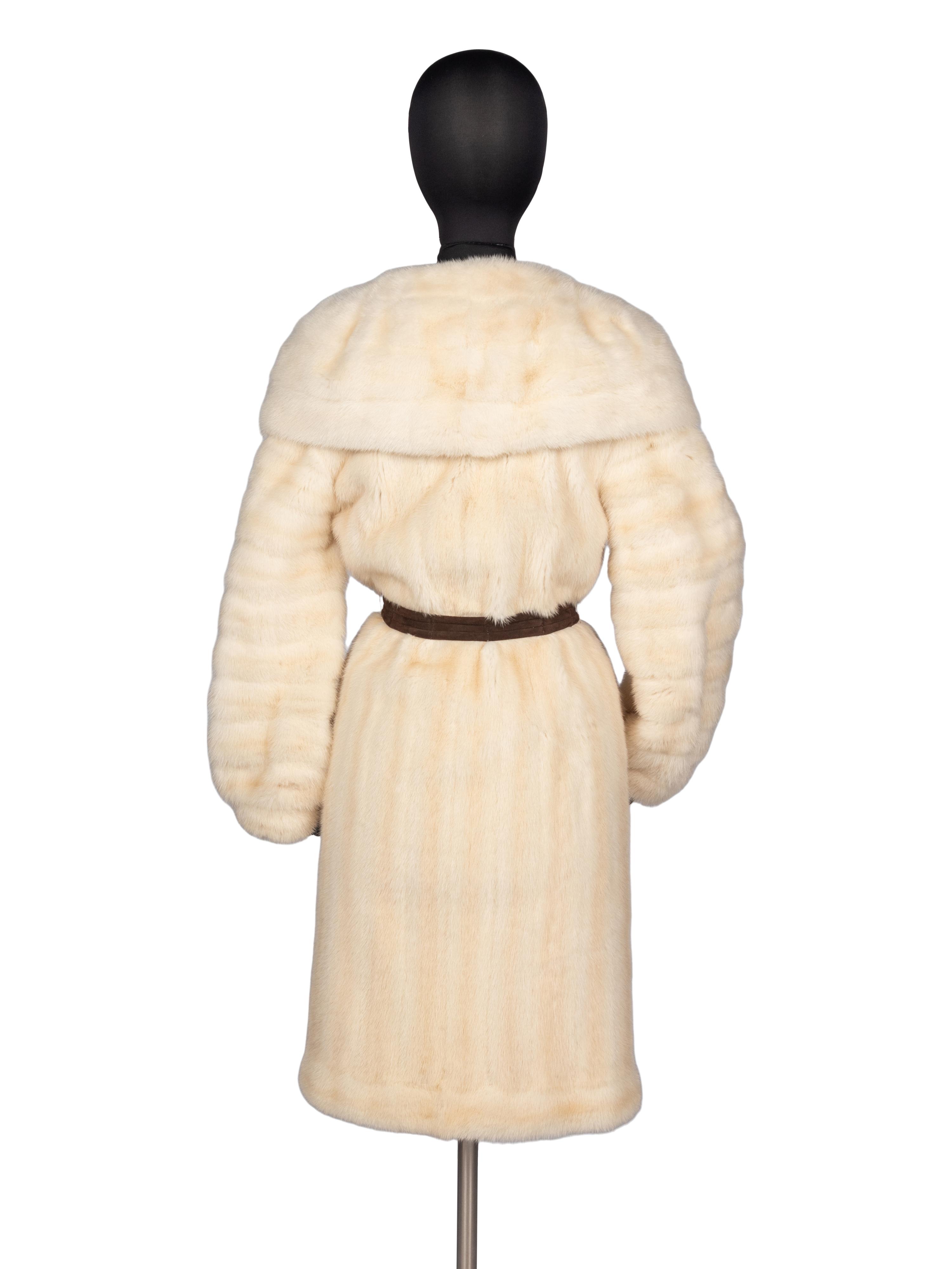 Fendi White Mink Coat