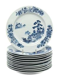 Twelve Blue and White Porcelain Plates from the Nanking Cargo