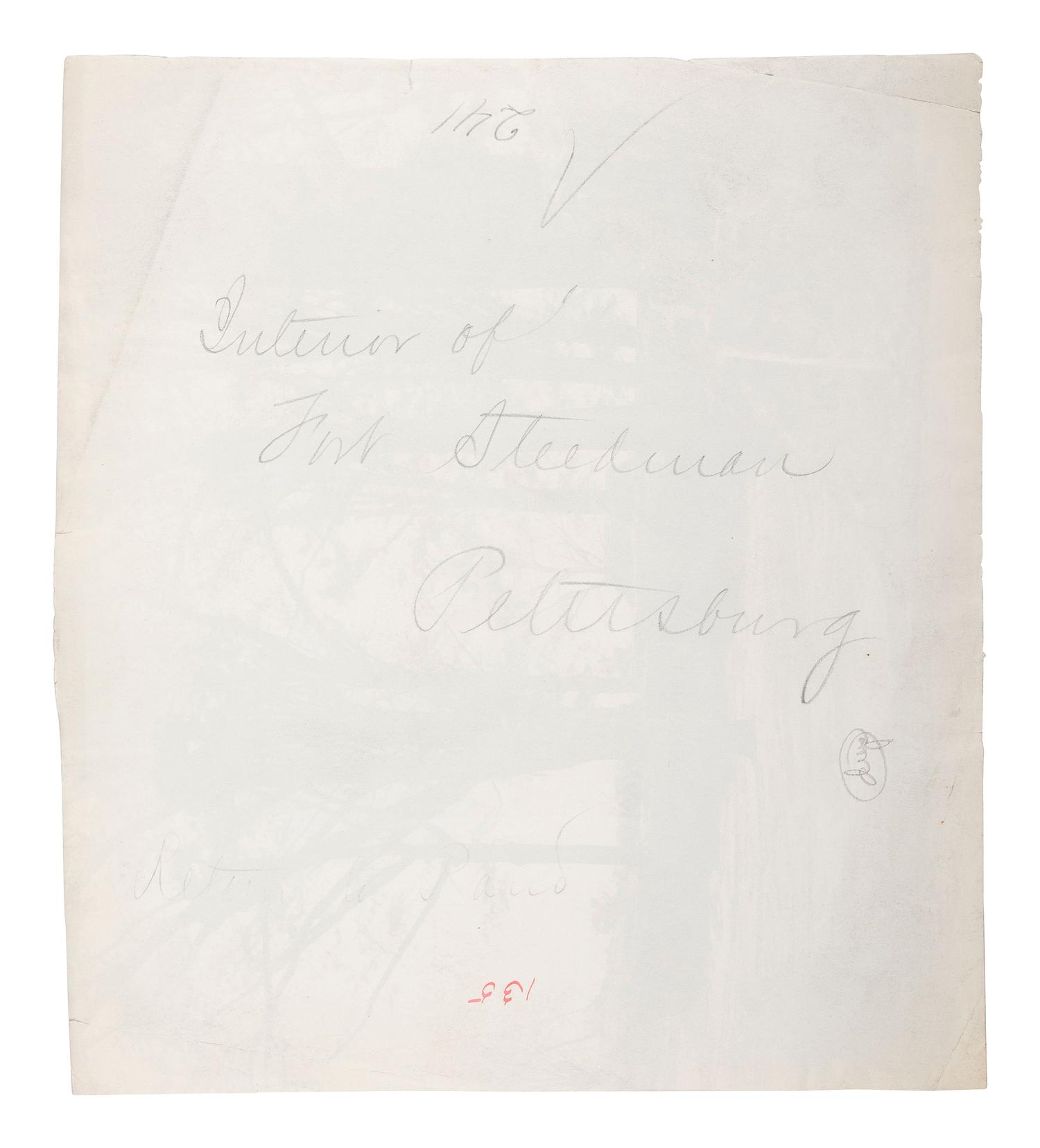 [CIVIL WAR]. O'SULLIVAN, Timothy H., (1840-1882), photographer. Interior of Fort Stedman, in front of Petersburg, Virginia . April-May 1865.