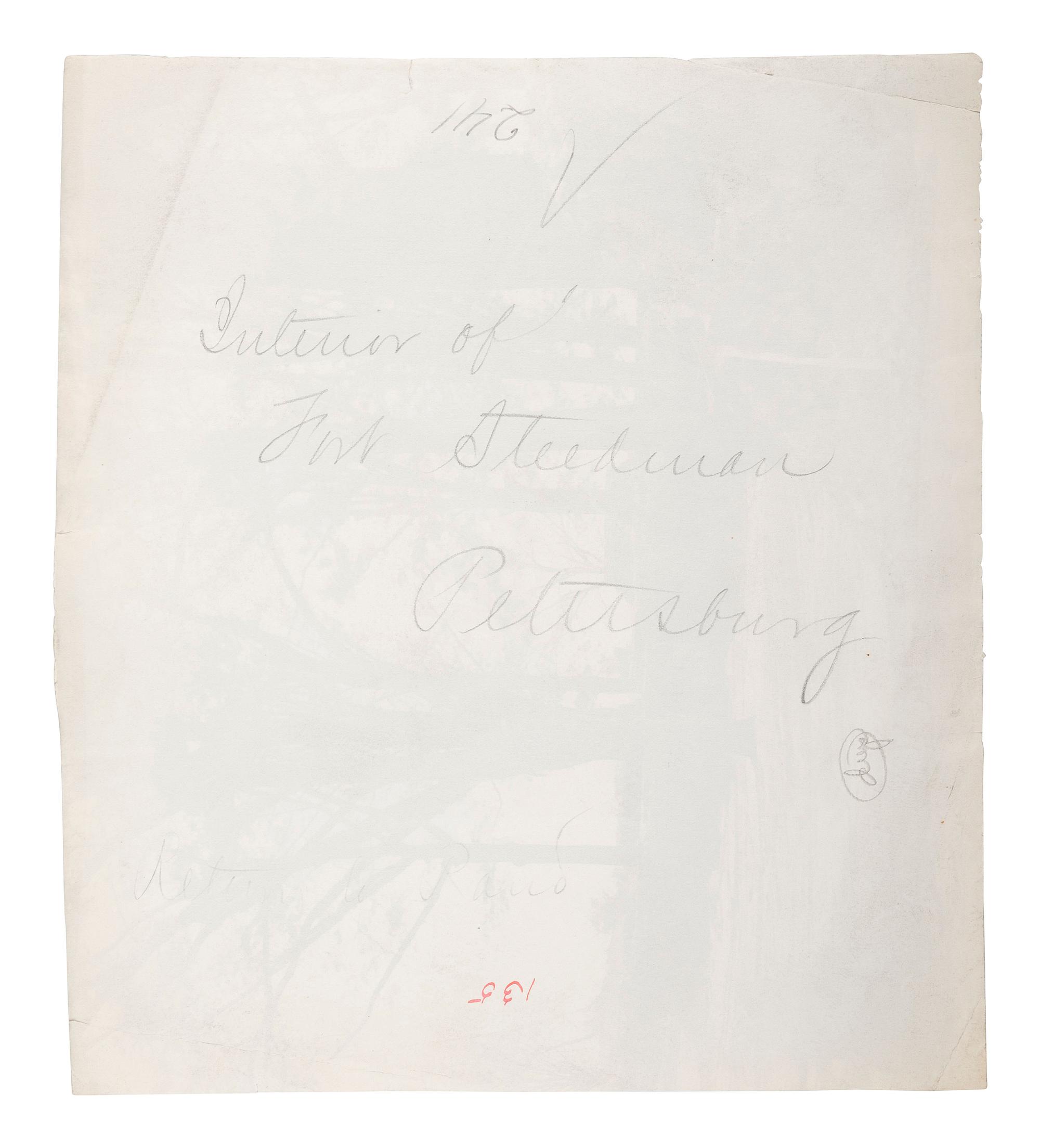 [CIVIL WAR]. O'SULLIVAN, Timothy H., (1840-1882), photographer. Interior of Fort Stedman, in front of Petersburg, Virginia . April-May 1865.