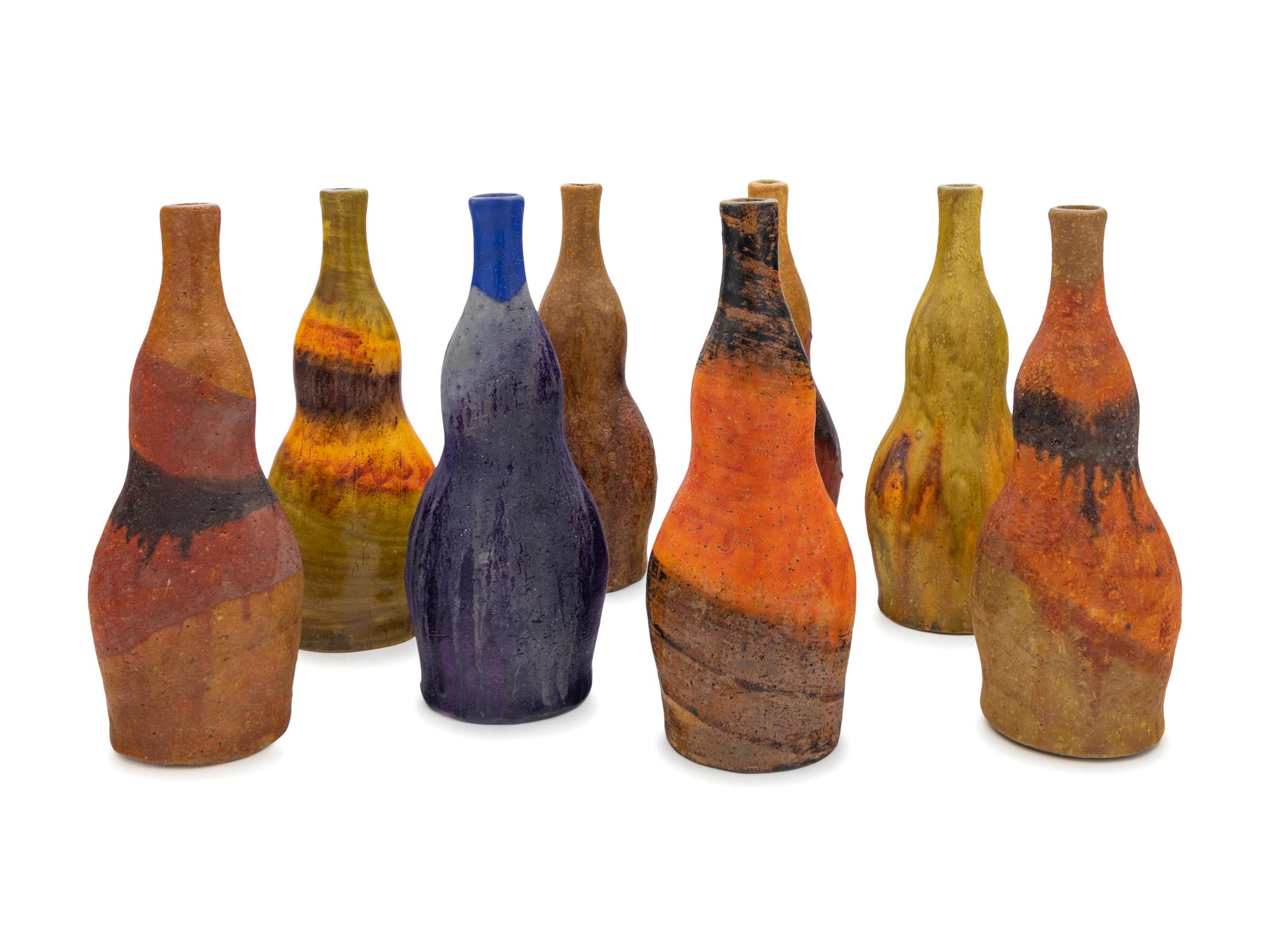Eight Gourd-Form Bottle Vases Raymor / Bitossi, Italy