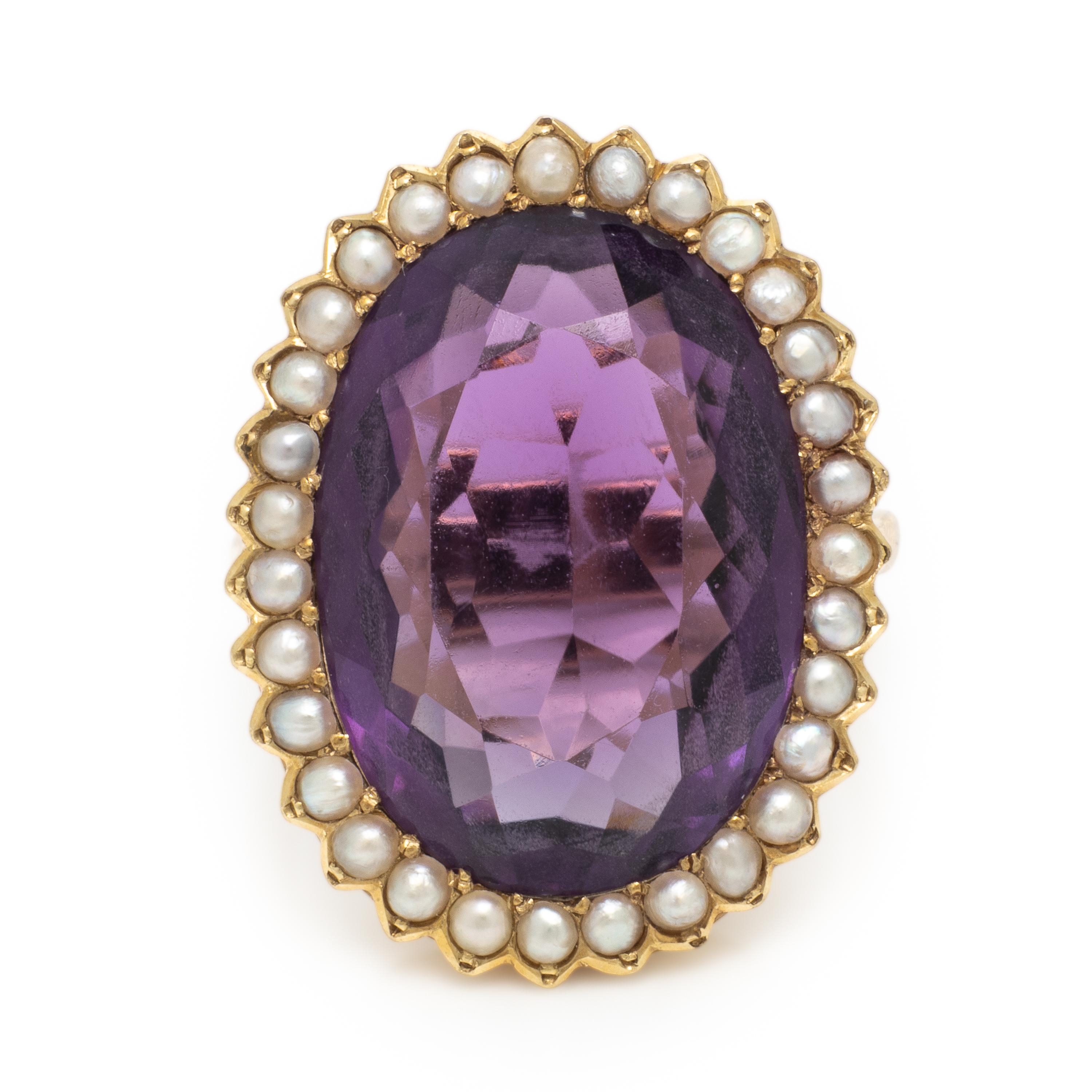 Amethyst and Yellow Gold Earrings and Ring