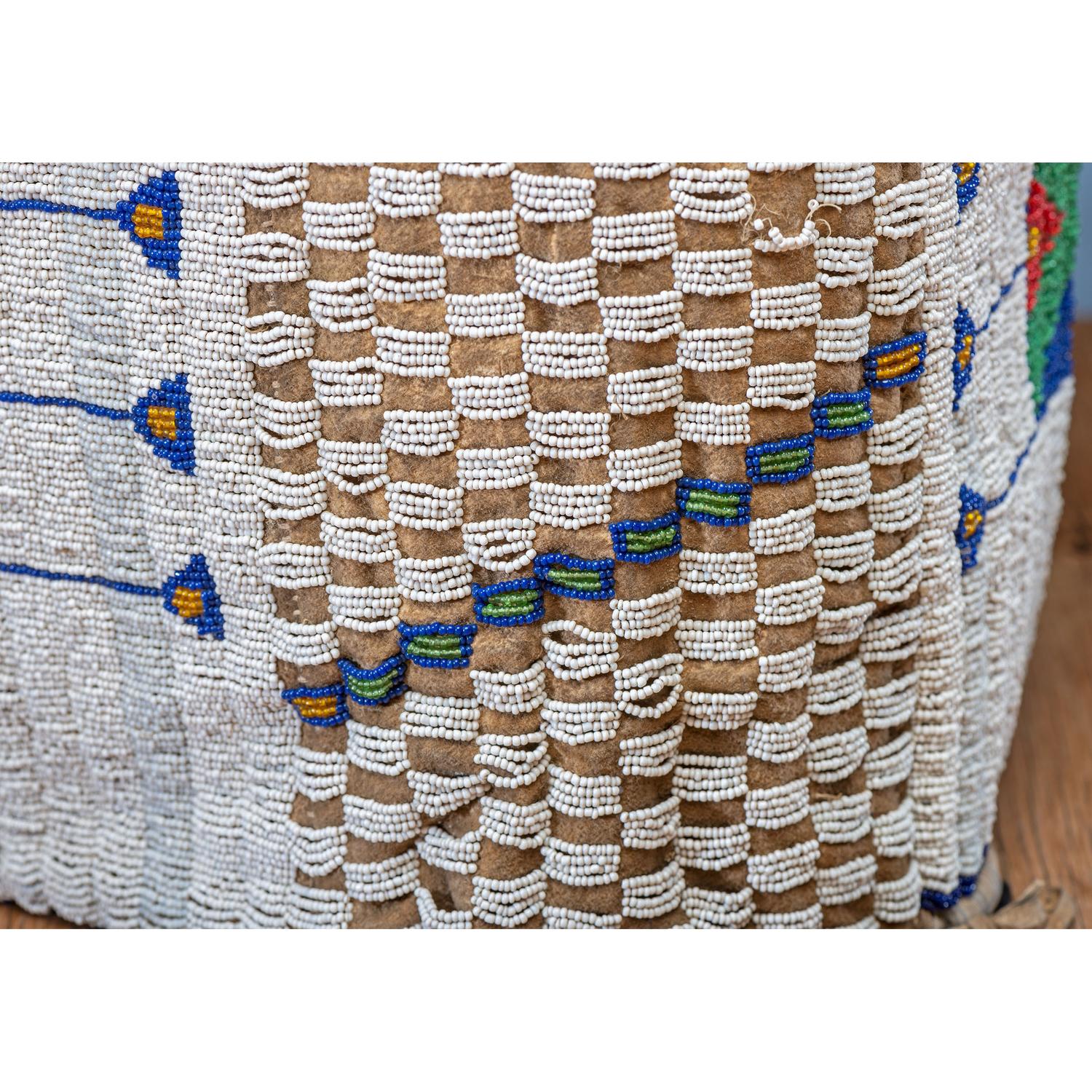 Sioux Child's Beaded Hide Cradle