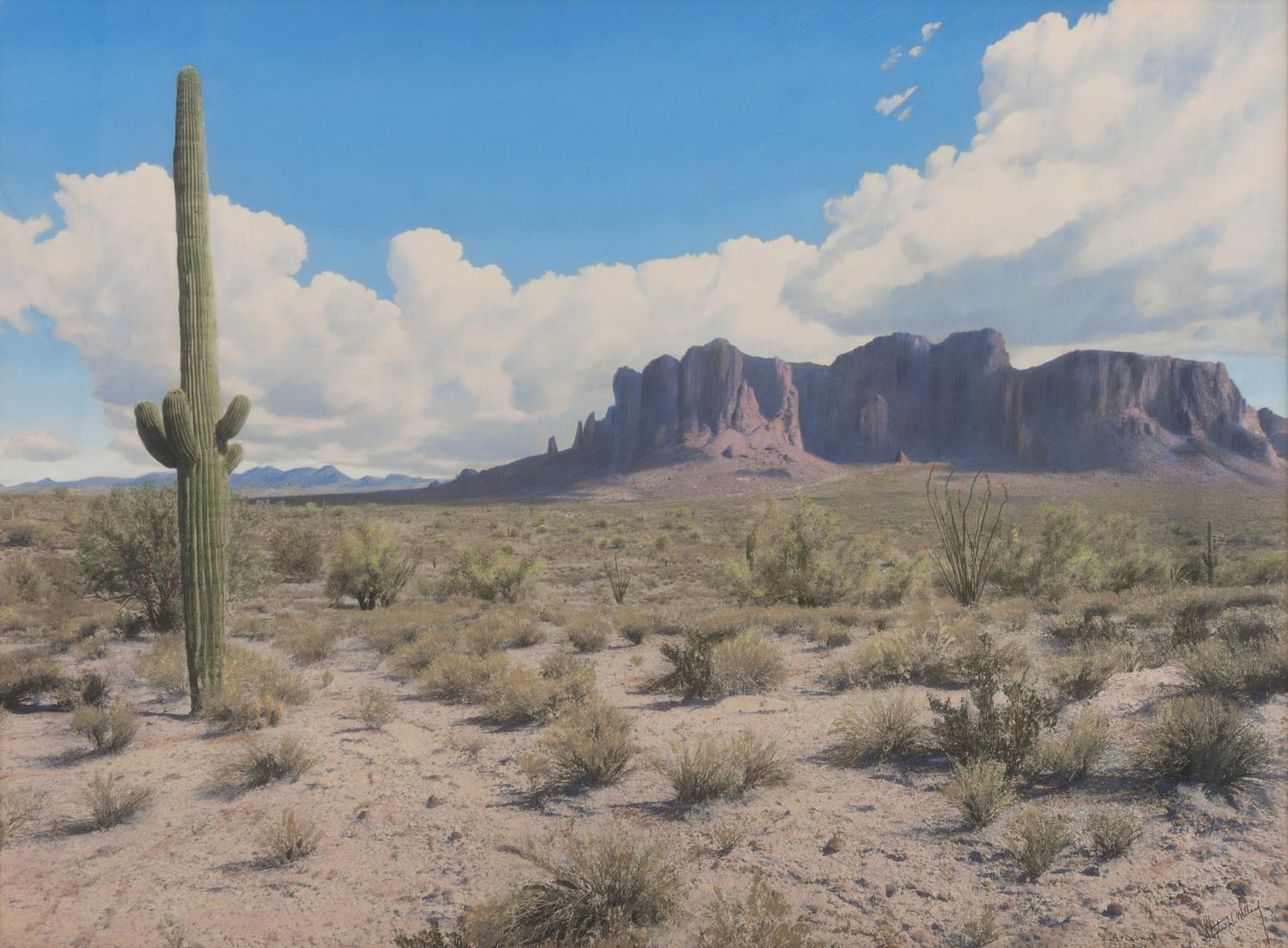 Group of Two Paintings, Desert Landscape I and Desert Landscape II